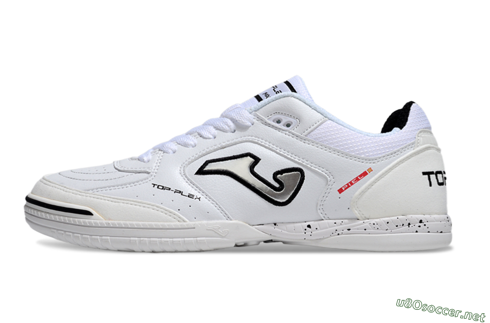 Men's Joma Top Flex IC Football Shoes - White/Silver/Black 0