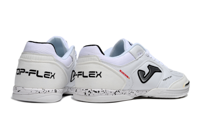 Men's Joma Top Flex IC Football Shoes - White/Silver/Black