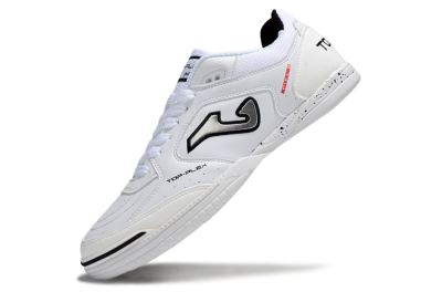 Men's Joma Top Flex IC Football Shoes - White/Silver/Black