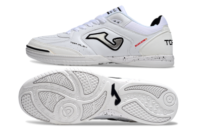 Men's Joma Top Flex IC Football Shoes - White/Silver/Black