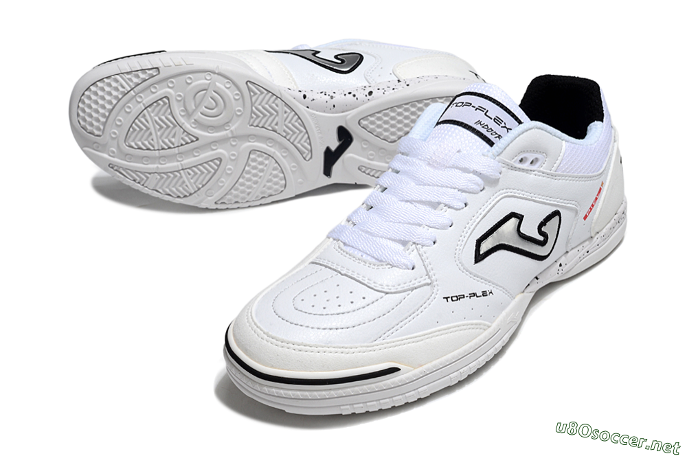 Men's Joma Top Flex IC Football Shoes - White/Silver/Black 3