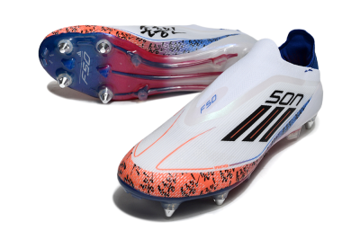 Men's Adidas F50 Elite Laceless SG Football Boots - White/Red/Blue