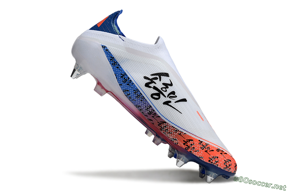 Men's Adidas F50 Elite Laceless SG Football Boots - White/Red/Blue 4
