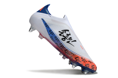 Men's Adidas F50 Elite Laceless SG Football Boots - White/Red/Blue
