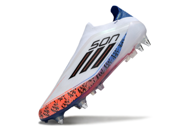 Men's Adidas F50 Elite Laceless SG Football Boots - White/Red/Blue