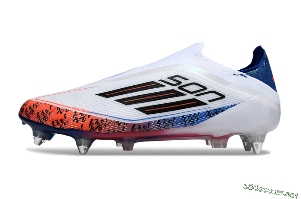 Men's Adidas F50 Elite Laceless SG Football Boots - White/Red/Blue 0
