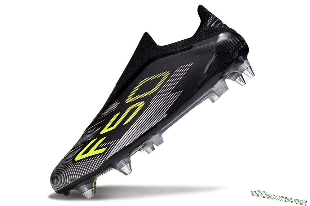 Men's Adidas F50 Elite Laceless SG Football Boots - Black/Silver/Yellow 5
