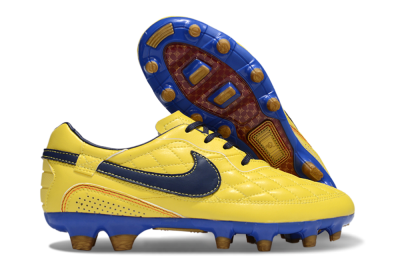 Men's Nike Tiempo Legend R10 Elite FG Football Boots - Yellow/Black/Blue