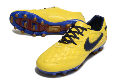Men's Nike Tiempo Legend R10 Elite FG Football Boots - Yellow/Black/Blue