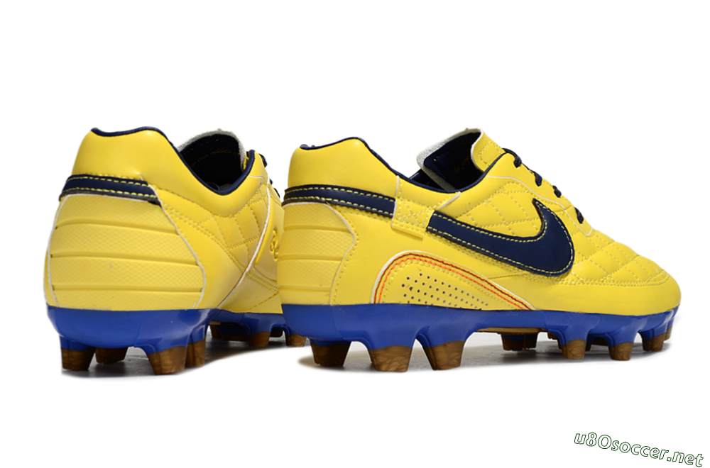Men's Nike Tiempo Legend R10 Elite FG Football Boots - Yellow/Black/Blue 6