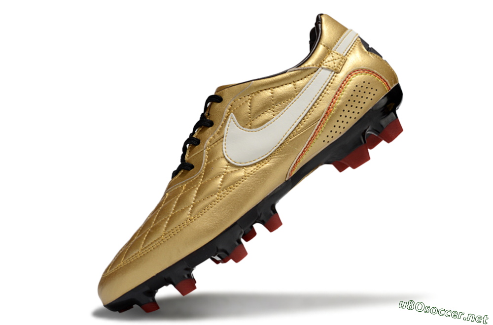 Men's Nike Tiempo Legend R10 Elite FG Football Boots - Gold/White/Red 5
