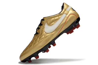 Men's Nike Tiempo Legend R10 Elite FG Football Boots - Gold/White/Red