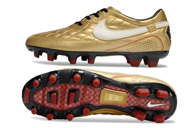 Men's Nike Tiempo Legend R10 Elite FG Football Boots - Gold/White/Red
