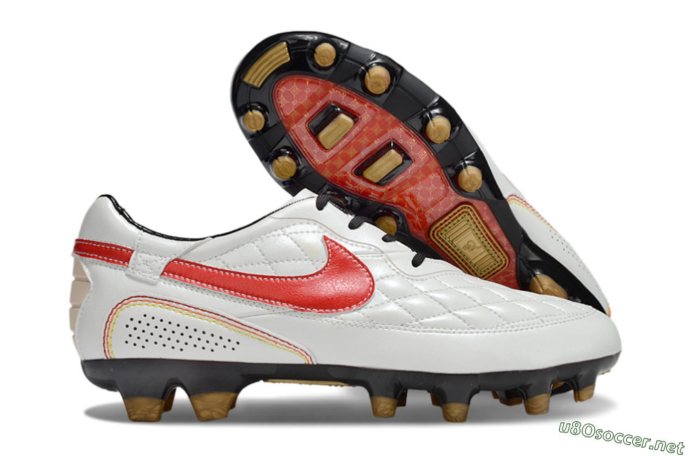 Men's Nike Tiempo Legend R10 Elite FG Football Boots - White/Red/Yellow 2