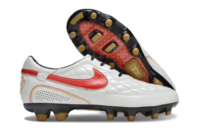 Men's Nike Tiempo Legend R10 Elite FG Football Boots - White/Red/Yellow