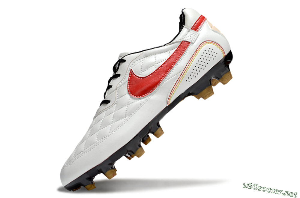 Men's Nike Tiempo Legend R10 Elite FG Football Boots - White/Red/Yellow 5