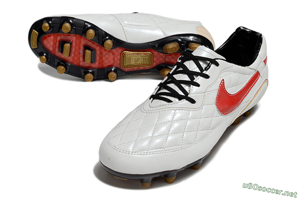 Men's Nike Tiempo Legend R10 Elite FG Football Boots - White/Red/Yellow 3