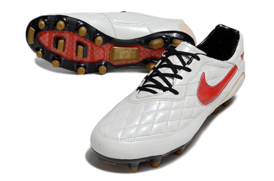 Men's Nike Tiempo Legend R10 Elite FG Football Boots - White/Red/Yellow