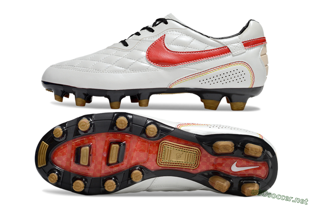 Men's Nike Tiempo Legend R10 Elite FG Football Boots - White/Red/Yellow 1