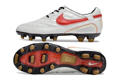 Men's Nike Tiempo Legend R10 Elite FG Football Boots - White/Red/Yellow