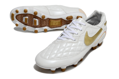 Men's Nike Tiempo Legend R10 Elite FG Football Boots - White/Gold/Red