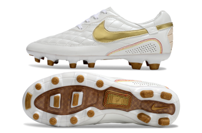 Men's Nike Tiempo Legend R10 Elite FG Football Boots - White/Gold/Red