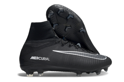 Men's Nike Zoom Mercurial Superfly 5 Elite FG Football Boots - Black/White