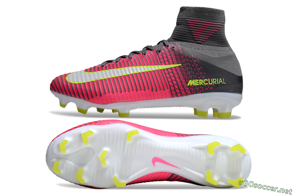 Men's Nike Zoom Mercurial Superfly 5 Elite FG Football Boots - Pink/Black/Yellow 1