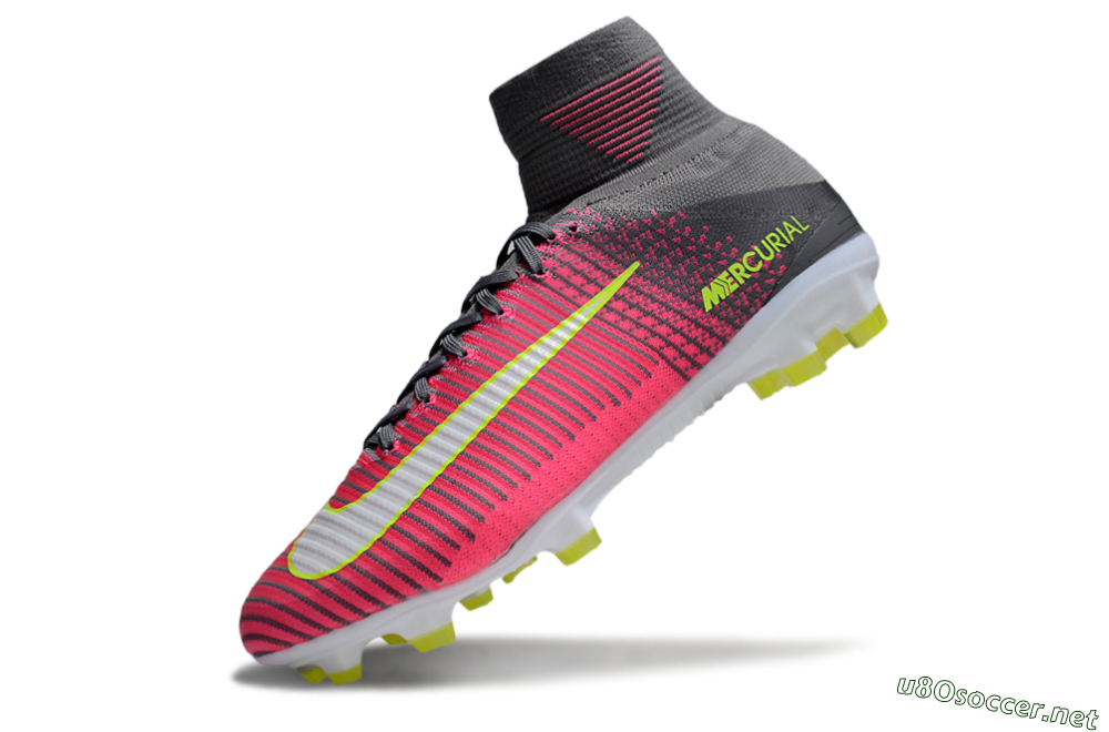 Men's Nike Zoom Mercurial Superfly 5 Elite FG Football Boots - Pink/Black/Yellow 5