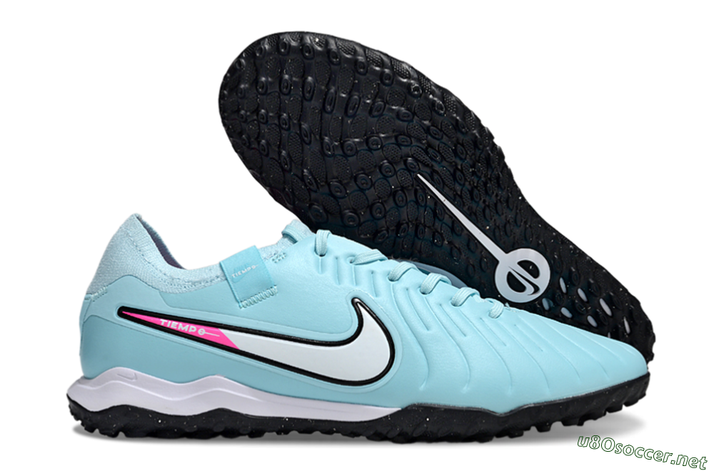 Men's Nike Tiempo Legend 10 Pro TF Football Shoes - Jade/White/Pink 2