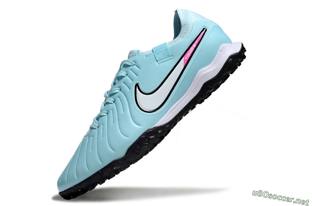 Men's Nike Tiempo Legend 10 Pro TF Football Shoes - Jade/White/Pink 4