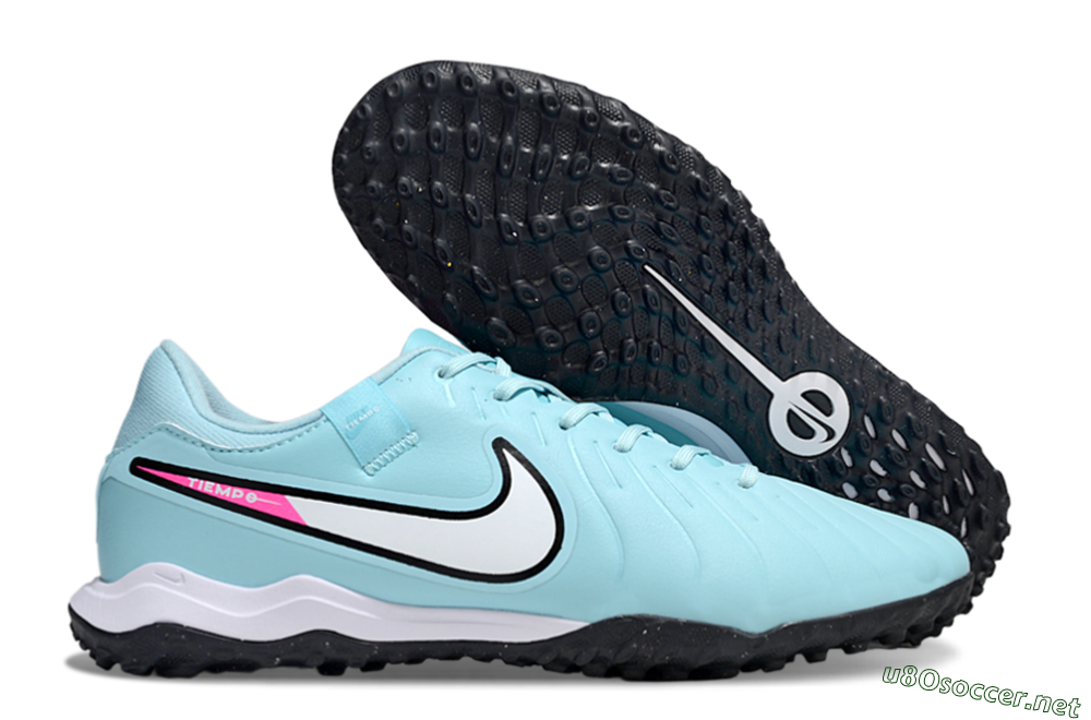 Men's Nike Tiempo Legend 10 Academy TF Football Shoes - Jade/White/Pink 2
