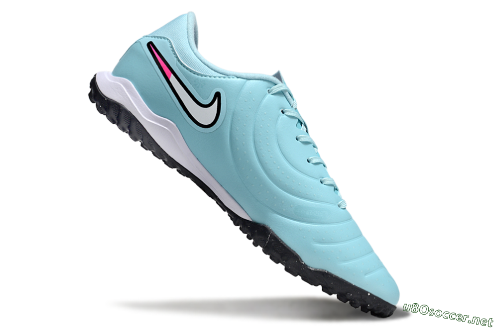 Men's Nike Tiempo Legend 10 Academy TF Football Shoes - Jade/White/Pink 4