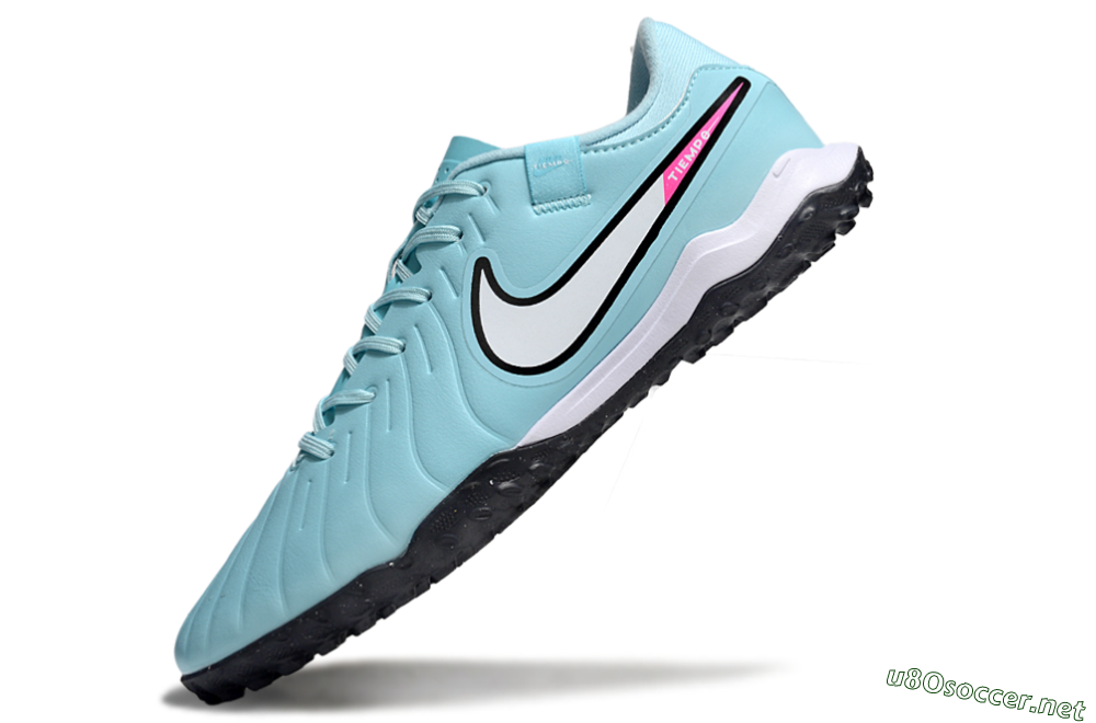 Men's Nike Tiempo Legend 10 Academy TF Football Shoes - Jade/White/Pink 5