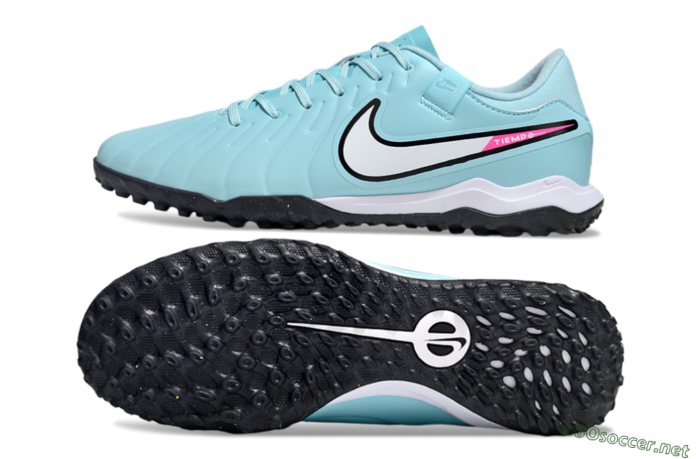 Men's Nike Tiempo Legend 10 Academy TF Football Shoes - Jade/White/Pink 1