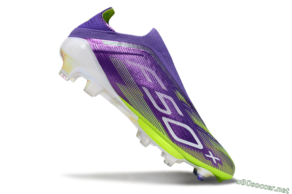 Unisex Adidas F50+ Lightstrike Pro Laceless FG Football Boots - Purple/Yellow/White 4