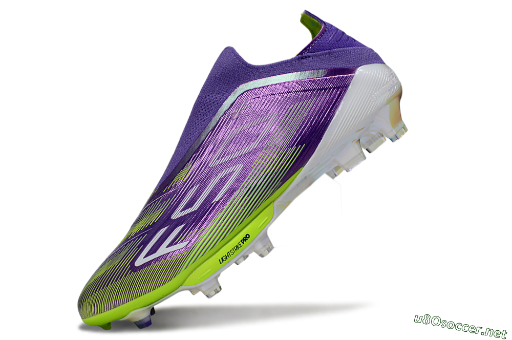 Unisex Adidas F50+ Lightstrike Pro Laceless FG Football Boots - Purple/Yellow/White 5