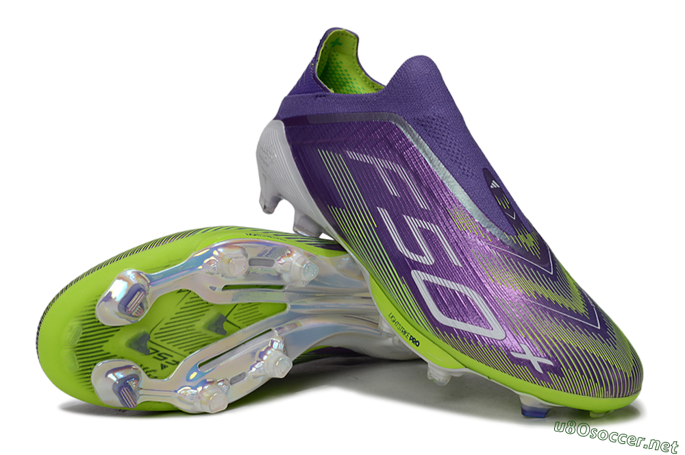 Unisex Adidas F50+ Lightstrike Pro Laceless FG Football Boots - Purple/Yellow/White 3