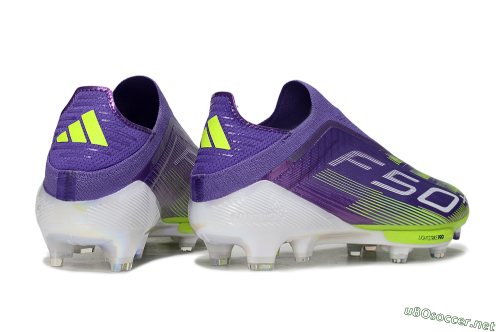 Unisex Adidas F50+ Lightstrike Pro Laceless FG Football Boots - Purple/Yellow/White 6