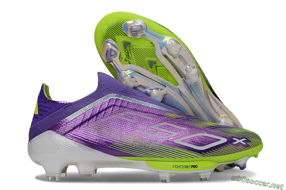 Unisex Adidas F50+ Lightstrike Pro Laceless FG Football Boots - Purple/Yellow/White 2