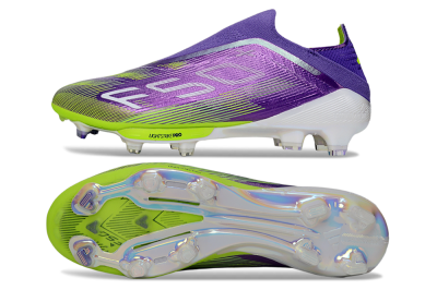 Unisex Adidas F50+ Lightstrike Pro Laceless FG Football Boots - Purple/Yellow/White