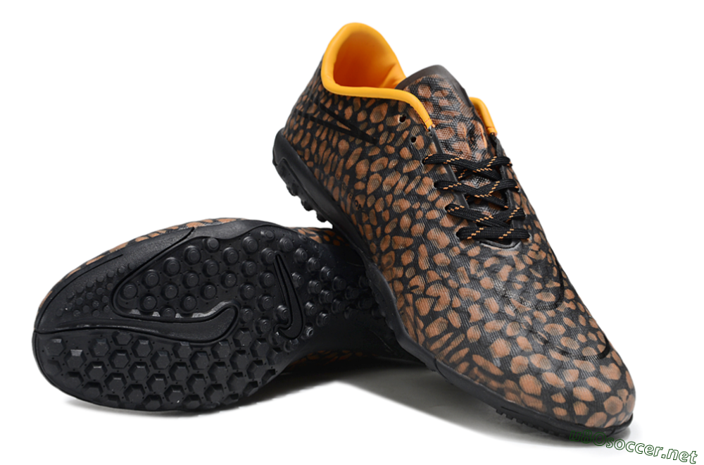 Men's Nike Hypervenom Phantom TF Football Shoes - Brown/Black/Yellow 3