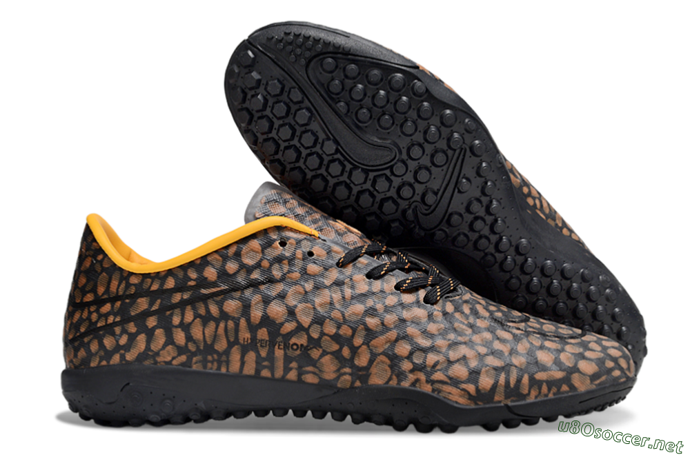 Men's Nike Hypervenom Phantom TF Football Shoes - Brown/Black/Yellow 2