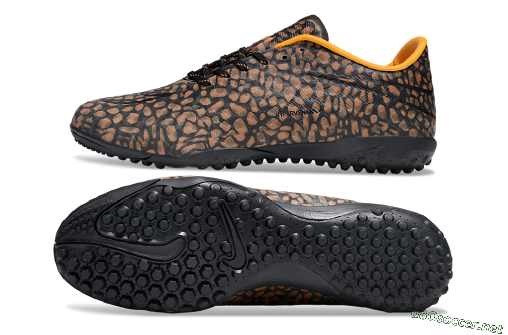 Men's Nike Hypervenom Phantom TF Football Shoes - Brown/Black/Yellow 1