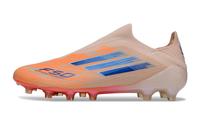 Unisex Adidas F50+ Elite Laceless FG Football Boots - Pink/Blue/Gold