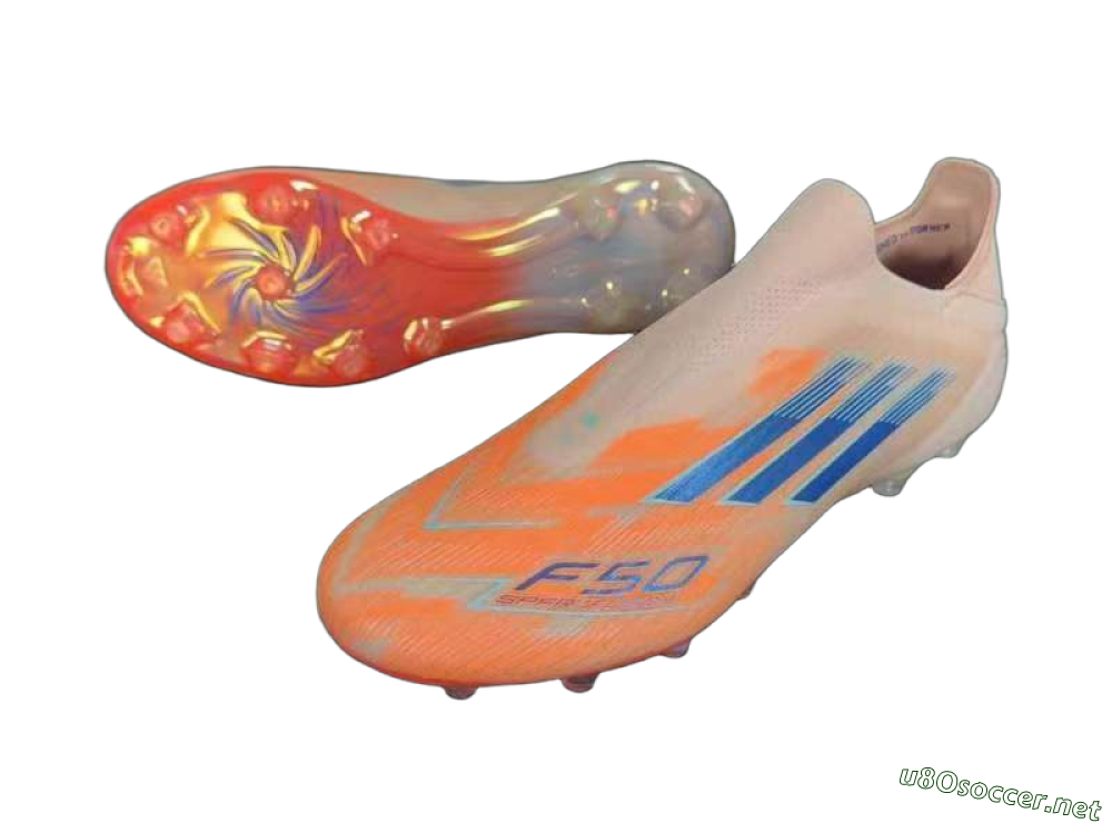 Unisex Adidas F50+ Elite Laceless FG Football Boots - Pink/Blue/Gold 3