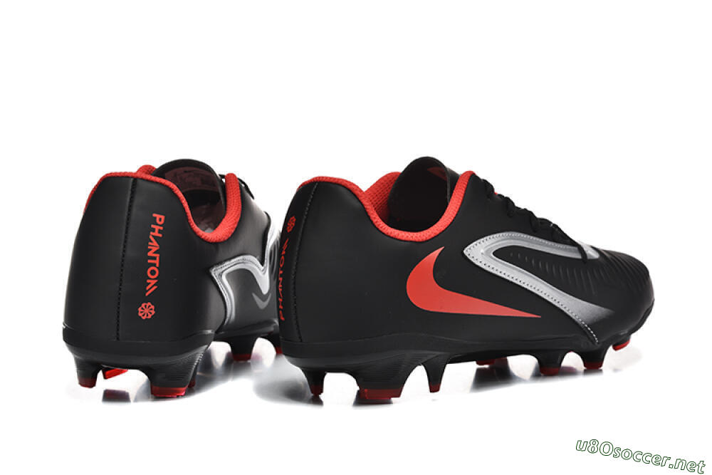 Men's Nike Phantom 6 Elite FG Football Boots - Black/Silver/Red 9