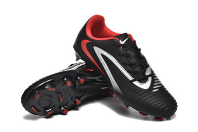 Men's Nike Phantom 6 Elite FG Football Boots - Black/Silver/Red