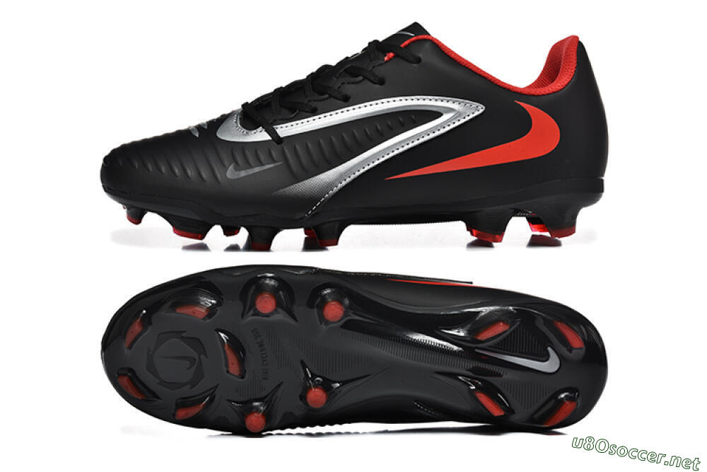 Men's Nike Phantom 6 Elite FG Football Boots - Black/Silver/Red 1