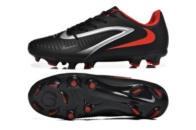Men's Nike Phantom 6 Elite FG Football Boots - Black/Silver/Red